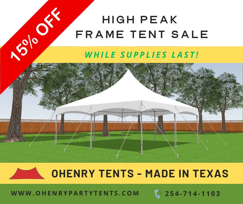 15% off ALL High Peak Frame Tents Sale